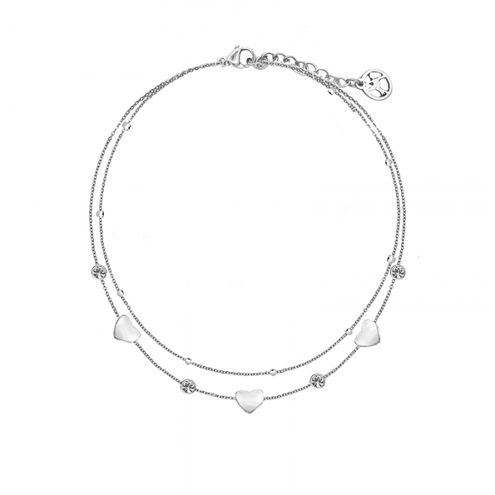 Bracciale Donna In Titanio Doppio Strato Con Cuore – Gioiello Antiossidante Con Sacchetto Porta Gioielli - 6